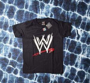 Vintage WWE World Wrestling Entertainment Youth Scratch Logo Black T-Shirt